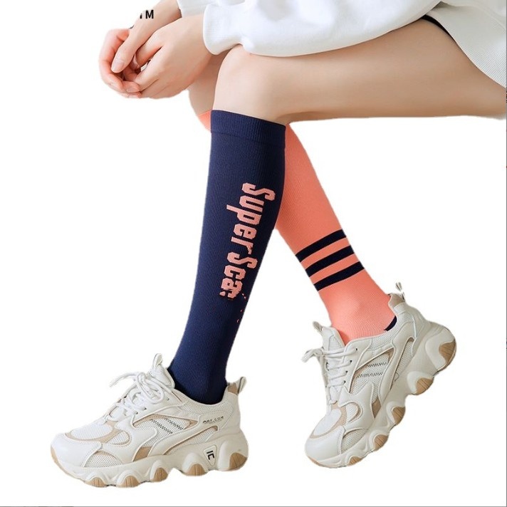 Women Compression Socks Asymmetrical Mandarin Duck Sports Fitness Calf Socks
